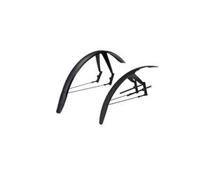 BBB Juego de Guardabarros para Ciclismo DiscGuard Plus, Guardabarros Delantero y Trasero para Carretera, Grava y MTB, liberación rápida y Compatible con Frenos de Disco, se Adapta a Ruedas de 28/29