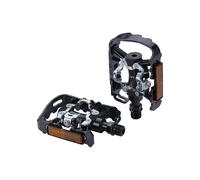 BBB Cycling Pedales de Doble Plataforma para Bicicleta de Carretera con Tacos SPD y Planos de 9/16 Pulgadas, tensión Ajustable para MTB E-MTB Urban E-Road DualChoice 2.0 BPD-23B