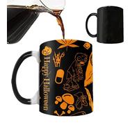 Bbbabeslk Taza cambiante de calor, taza de cerámica de 400 ml con asa, decoración estética de habitación, taza de Halloween para café, té, bebidas