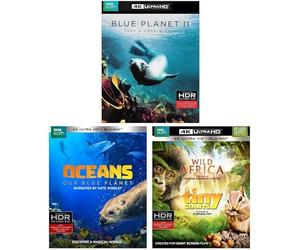 BBC Earth 4K Ultra HD 4-Volume Nature Collection: Blue Planet II: Take a Deep Breath (David Attenborough) / Oceans: Our Blue Planet (Kate Winslet) / Wild Africa (Helena Bonham Carter) / Tiny Giants