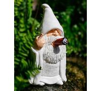 BBdis Divertida Estatua de gnomo de jardín de 5.9 Pulgadas, Mini gnomos de Dedo Medio Fumador para jardín de Hadas, Interior o Exterior, decoración de Navidad, Regalos de jardín de inauguración de la