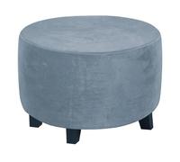 BBDIYCD Funda para reposapiés Redonda, Funda otomana elástica Lavable, Funda de puf elástica Grande extraíble Taburete Antideslizante Fundas de Jacquard con Fondo elástico,Gray Blue,L