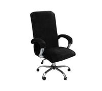 BBDIYCD Funda para Silla con Respaldo Alto para Oficina de computadora, Funda elástica para Silla, Fundas de Terciopelo para Silla, Protector de Silla extraíble para reposabrazos,Black,L
