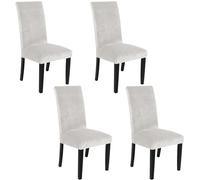 BBDIYCD Fundas para sillas de Comedor, Fundas para sillas de Terciopelo elástico para sillas de Comedor, Fundas para sillas de Comedor extraíbles, Fundas para sillas para Comedor, Hotel,White,4PCS