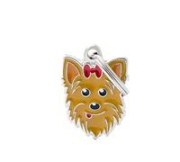 BBEART Colgante para mascota, colgante de metal para perro, llavero de identificación de cachorro, llavero de cumpleaños (Yorkshire)