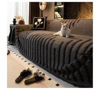 BBEQRVV Funda De Sofá Bohemia For Sofá De 3 Cojines, Fundas De Sofá De Chenilla Lavables, Funda Protectora De Muebles Antideslizante, Funda De Sofá For Perro Gato(Gray,180x150cm/71x59in)