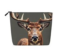 BBEXJIGY Beauty Deer Print - Bolsa de maquillaje de una sola capa de lino falso, elegante y práctico organizador para cosméticos, Negro -, Talla única