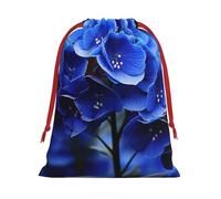 BBEXJIGY Blue Shades - Bolsa de almacenamiento de poliéster con estampado de flores degradadas para Navidad, con cordón ajustable