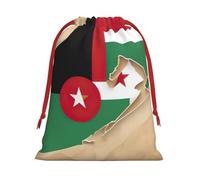 BBEXJIGY Bolsa de almacenamiento con cordón de poliéster, diseño abstracto de la bandera del Sáhara Occidental