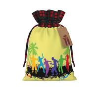 BBEXJIGY Bolsa de almacenamiento con estampado de gente abstracta con bloqueo de color para Acción de Gracias, bolsas con cordón