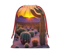 BBEXJIGY Bolsa de almacenamiento de bolsa de almacenamiento de poliéster bolsa de almacenamiento bolsa de regalo de Navidad del desierto del atardecer de la bolsa de almacenamiento