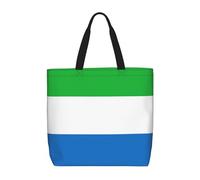 BBEXJIGY Bolsa de mano portátil para mujer, con estampado de bandera de Sierra Leona, grande, para playa, viajes, gimnasio, bolso de verano