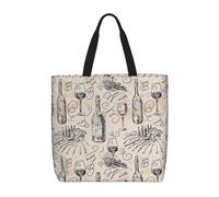 BBEXJIGY Bolsa de mano portátil para mujer con estampado de campo de uvas de vino y vinos, bolsa grande para playa, viajes, gimnasio, bolso de verano