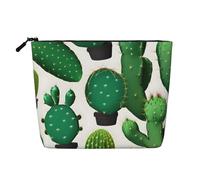 BBEXJIGY Bolsa de maquillaje con estampado de cactus verde, de una sola capa, de lino falso, elegante y práctico organizador para cosméticos, Negro -, Talla única