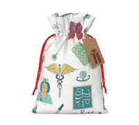 BBEXJIGY Bolsa de regalo abstracta biología química impresa con cordón 1 pieza poliéster para regalos de Navidad bolsas de embalaje bolsas