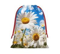 BBEXJIGY Bolsa de regalo de Navidad con estampado floral margarita de poliéster bolsa de regalo de boda