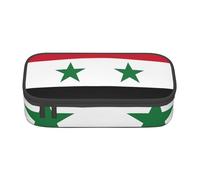 BBEXJIGY Bolsa organizadora de maquillaje con la bandera de la República Árabe Siria de gran capacidad, diseñada para lápices de cejas, Negro -, Talla única
