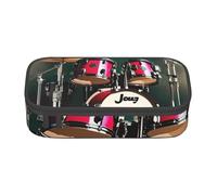 BBEXJIGY Bolsa organizadora de maquillaje de gran capacidad con impresión de tambor de jazz, diseñada para lápices de cejas, Negro -, Talla única