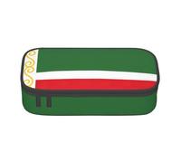 BBEXJIGY Bolsa organizadora de maquillaje de gran capacidad, diseño de bandera de la República de Chechenia, diseñada para lápices de cejas, Negro -, Talla única
