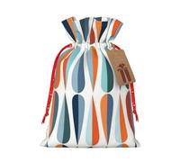 BBEXJIGY Bolsas de regalo de poliéster de mediados de siglo, modernas y retro con formas de gota, 1 unidad, bolsas de regalo de Navidad