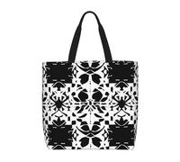 BBEXJIGY Bolso de mano portátil para mujer, con estampado gráfico en blanco y negro, para playa, viajes, gimnasio, bolso de verano