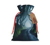 BBEXJIGY Dark Hedges - Bolsas de regalo de poliéster con estampado de Irlanda del Norte, 1 unidad, bolsas de regalo de Navidad