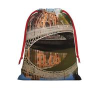 BBEXJIGY Dublín Irlanda Ha Penny Bridge River Print - Bolsa de almacenamiento de poliéster con cordón