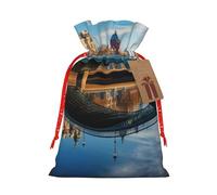 BBEXJIGY Dublin Irlanda Ha Penny Bridge River Print - Bolsas de regalo de poliéster para Navidad, 1 unidad, bolsas de regalo de Navidad
