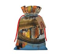 BBEXJIGY Dublin Irlanda Ha Penny Bridge River Print - Bolsas de regalo de poliéster para Navidad, 1 unidad, bolsas de regalo de Navidad