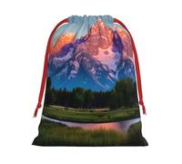 BBEXJIGY Grand Teton National Park - Bolsa de almacenamiento de poliéster con cordón para regalos de Navidad