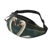 BBEXJIGY Hermosa riñonera multifuncional con estampado de cisnes en el lago, tu buen compañero para senderismo, viajes y correr, Negro -, Talla única