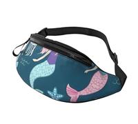 BBEXJIGY Hermosa riñonera multifuncional con estampado de sirena, tu buen compañero para senderismo, viajes y correr, Negro -, Talla única