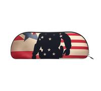 BBEXJIGY Mini bolsa de almacenamiento para lápices de cejas y pequeños elementos esenciales con estampado patriótico de soldados militares de EE. UU, plateado, Talla única