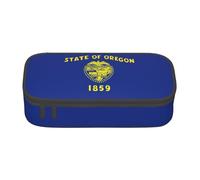 BBEXJIGY Oregon State Flag Print - Bolsa organizadora de maquillaje de gran capacidad, diseñada para lápices de cejas, Negro -, Talla única