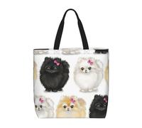 BBEXJIGY Pomeranians - Bolso de mano portátil para mujer, con estampado gráfico, grande, para playa, viajes, gimnasio, bolso de verano