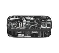 BBEXJIGY Retro Cool Camera Collection - Bolsa organizadora de maquillaje de gran capacidad, diseñada para lápices de cejas, Negro -, Talla única