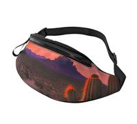 BBEXJIGY Riñonera multifuncional con estampado de atardecer de cactus y desierto, tu buen compañero para senderismo, viajes, correr, Negro -, Talla única