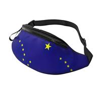 BBEXJIGY Riñonera multifuncional con estampado de bandera del estado de Alaska, tu buen compañero para senderismo, viajes y correr, Negro -, Talla única