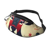 BBEXJIGY Riñonera multifuncional con estampado de ciervo navideño, tu buen compañero para senderismo, viajes, correr, Negro -, Talla única