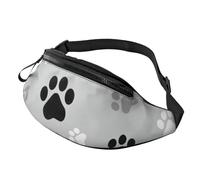 BBEXJIGY Riñonera multifuncional con estampado de huellas de animales, tu buen compañero para senderismo, viajes, correr, Negro -, Talla única