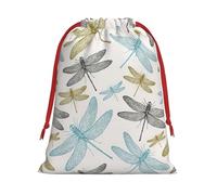 BBEXJIGY Simple libélula impresión Navidad cordón regalos bolsa de poliéster bolsa de almacenamiento bolsa de fiesta favor bolsa