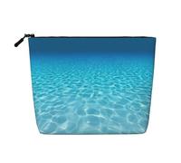 BBEXJIGY Tranquil Underwater Scenery Print - Bolsa de maquillaje de una sola capa de lino falso, elegante y práctico organizador para cosméticos, Negro -, Talla única