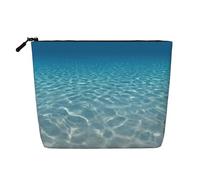 BBEXJIGY Tranquil Water - Bolsa de maquillaje de una sola capa con estampado de agua falsa, elegante y práctico organizador para cosméticos, Negro -, Talla única