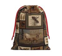 BBEXJIGY Wild Animals - Bolsa de almacenamiento de poliéster con estampado retro de granja con cordón para regalos de Navidad