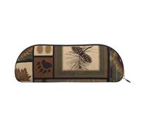 BBEXJIGY Wild Animals - Mini bolsa de almacenamiento con estampado retro de granja para lápices de cejas y pequeños elementos esenciales, plateado, Talla única