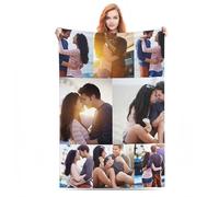 Bbflyper Manta Personalizada con Foto Texto Manta Franela Personalizado 1-8 Collage de Fotos,Regalos para Esposa,Marido,Niños-8Foto,150 x 200cm