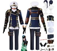 bbganlian Anime Arcane Season 2 Caitlyn Disfraz de Cosplay Juego de roles Vi Uniforme Conjunto Completo Halloween Fiesta Carnaval Traje de vestir con Sombrero Peluca para Mujeres (S)