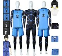 bbganlian Anime Blue Lock Bachira Meguru Disfraz de Cosplay Michael Kaiser Juego de role Uniforme Conjunto Completo Halloween Carnaval Traje de vestir con Peluca para Hombres