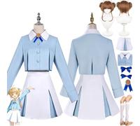 bbganlian Anime Cardcaptor Sakura Kinomoto Sakura Disfraz de cosplay Juego de role Uniforme Conjunto Completo Halloween Fiesta Carnaval Traje de Vestir con Peluca para Mujeres (XXXL)