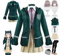 bbganlian Anime Danganronpa Nanami Chiaki Disfraz de Cosplay Juego de role JK Uniforme Conjunto Completo Halloween Fiesta Carnaval Traje de vestir con Peluca para Mujeres (XXL)